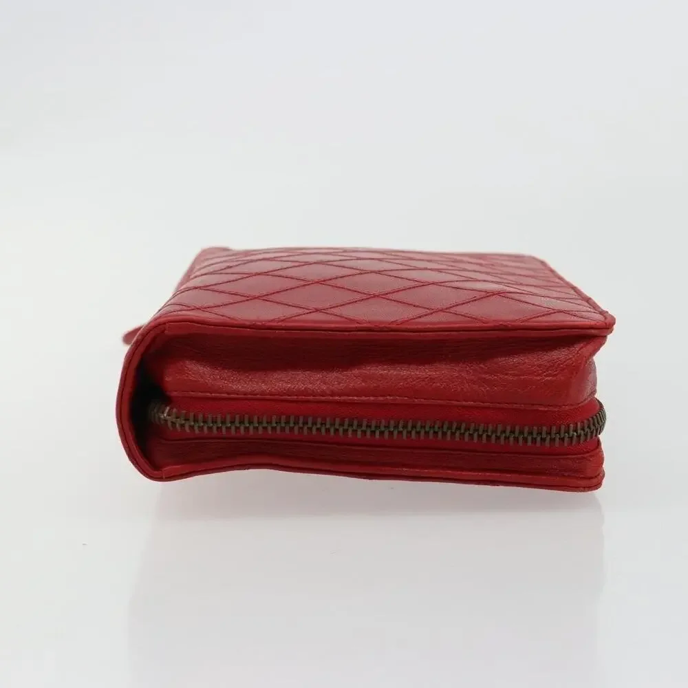 Chanel Lambskin Leather Bicolore Pouch Red